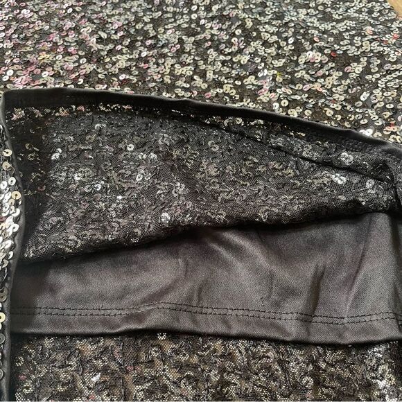 Iris Los Angeles Sexy Shimmer Sequin Women's Mini Dress Black/Silver (Size L) - Picture 10 of 12